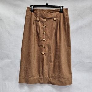 Handmade Faux Suede Brown Midi Skirt See Measurements for Size